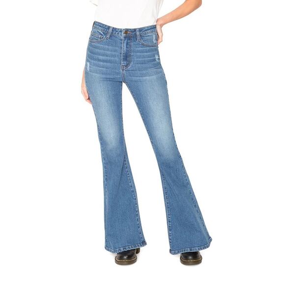 SANDRINE ROSE Super Flare Jeans Rock NWT in Size 26 - Picture 1 of 7